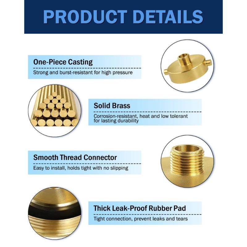 Quick Installion Hydrant Adapter Garden Hose Adapter Fitting Connector Brass Fire Hydrant Hose Adapter with Pin Lug