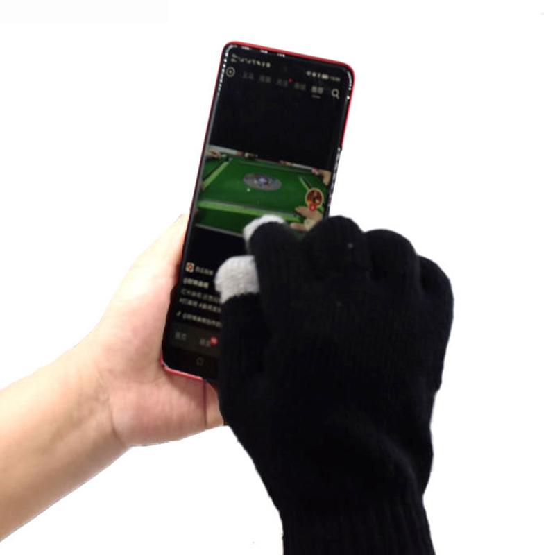 Warm Knitted Gloves Winter Thick Warm Outdoor Gloves For Men Women Mobile Phone Touch Screen