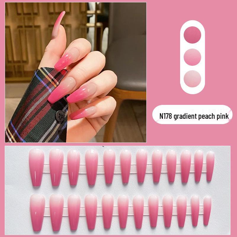 

Peach Gradient Wearable Nail Art Patches - Long Spicy Girl Style