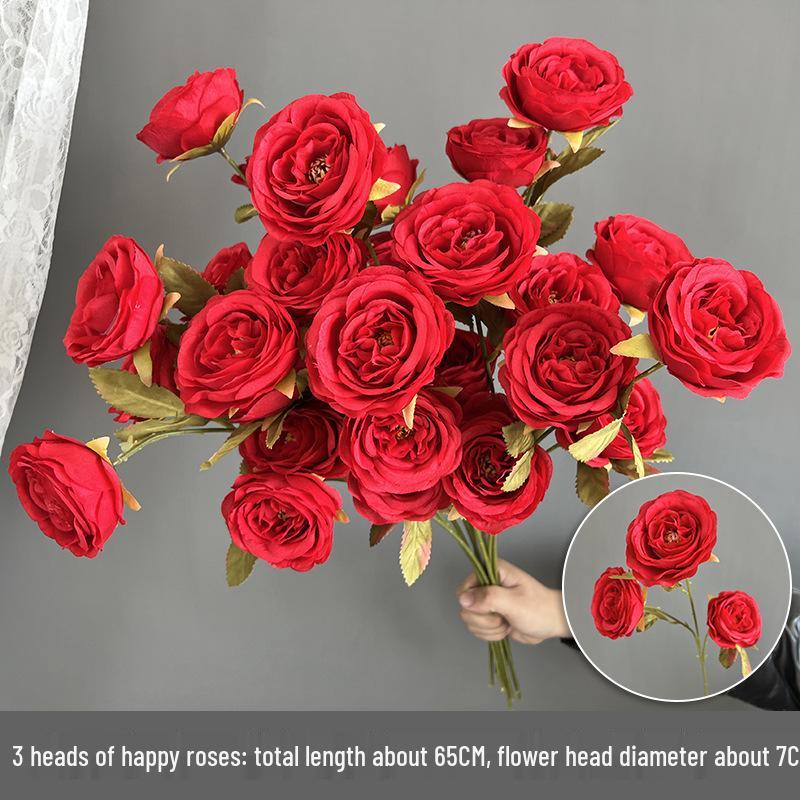 10-Piece Burgundy Floral Décor Set: Red-Toned Artificial Flowers, Mat, Aisle Runner, Wedding Decoration