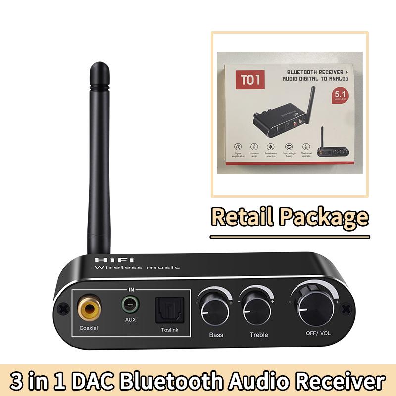 

DAC Bluetooth 5.1 аудио приемник U-Disk 3.5MM AUX RCA оптический коаксиальный Hifi стерео беспроводной адаптер цифро-аналоговый преобразователь чёрный