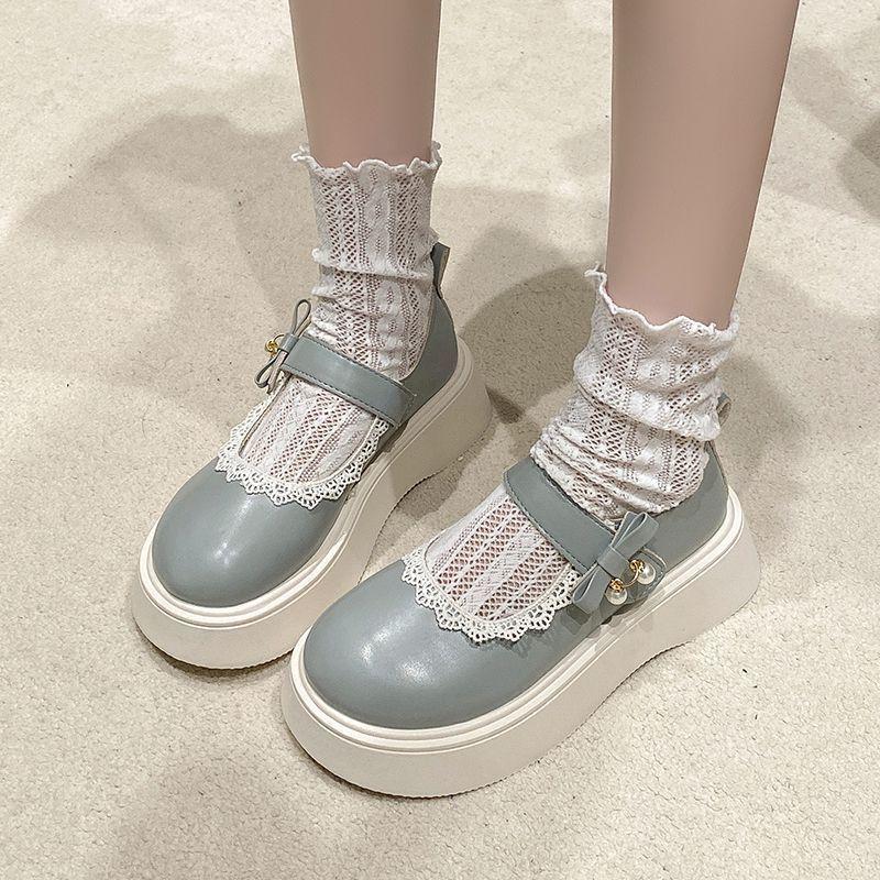 2025 spring and summer new Mary Jane small leather shoes for women, Korean versatile French with skirt soft-soled platform single shoes for women
