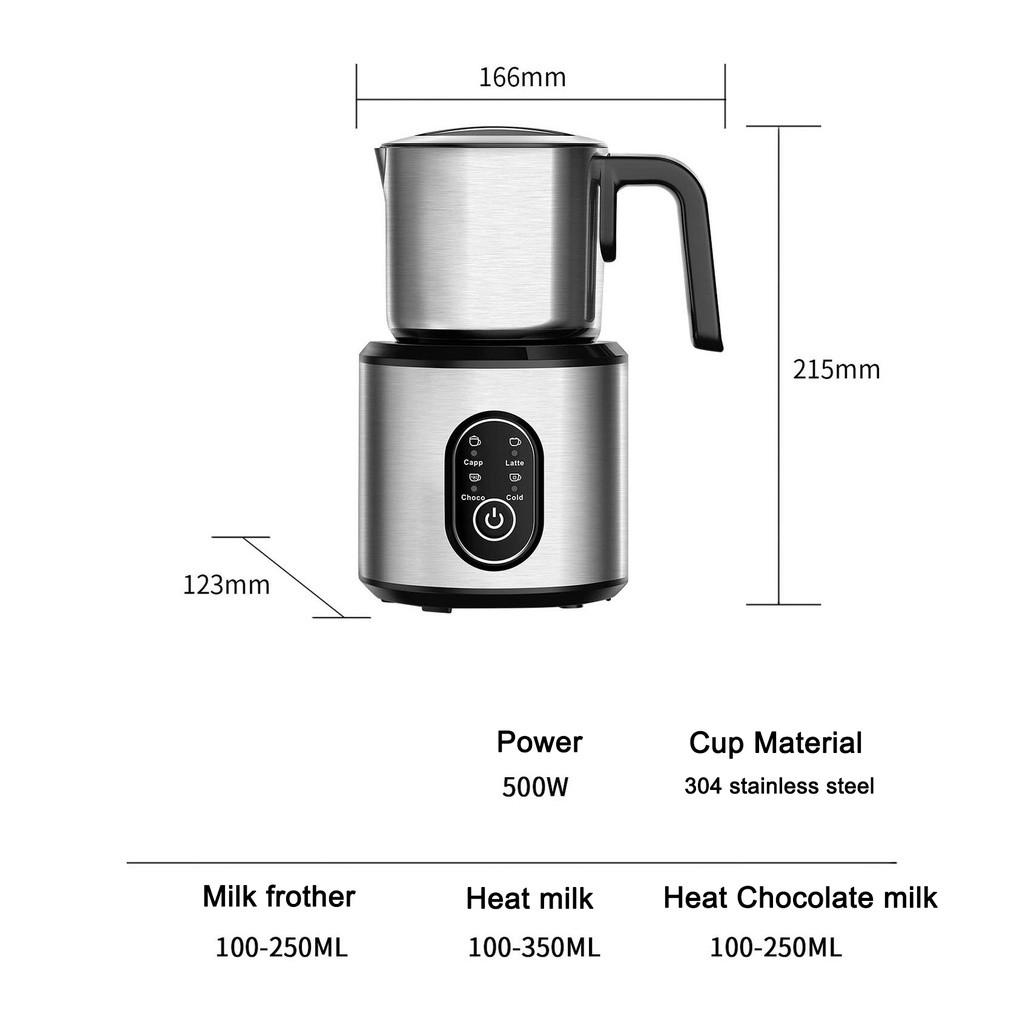 

4 в 1 автоматический вспениватель молока, профессиональный бытовой электрический кофейный стакан для размешивания молока, 350 мл, подогреватель молока из нержавеющей стали