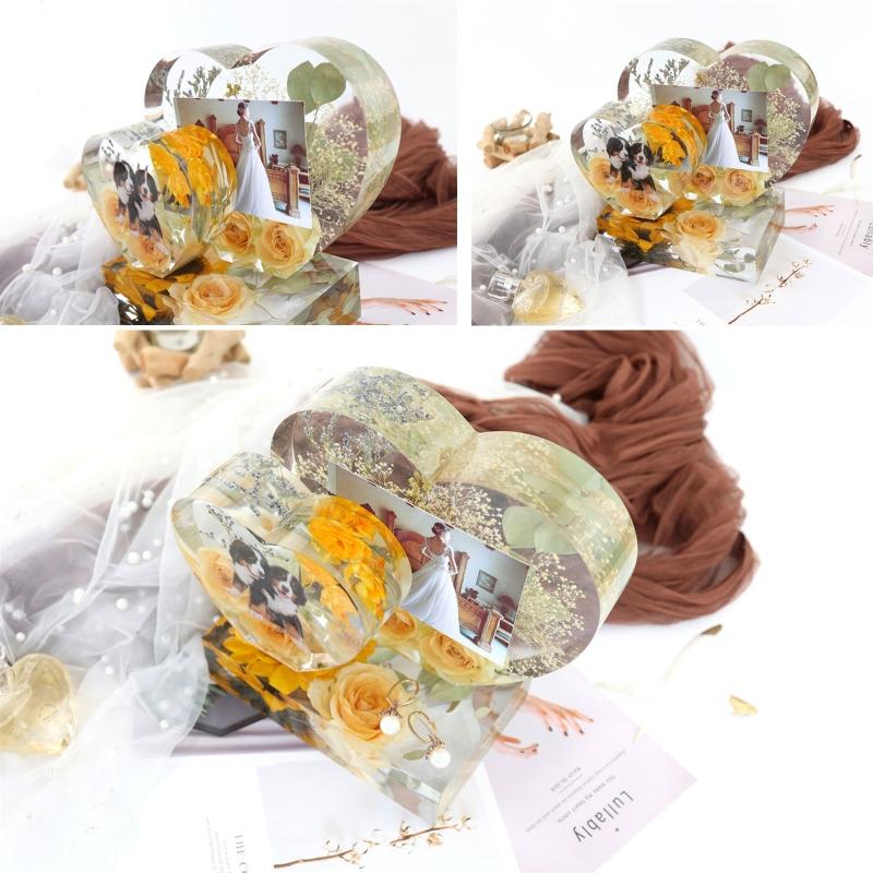 Valentine's Day Photo Frame Resin Molds Rectangle Picture Frame Silicone Mold Heart Shape Epoxy Mold Handicraft Making