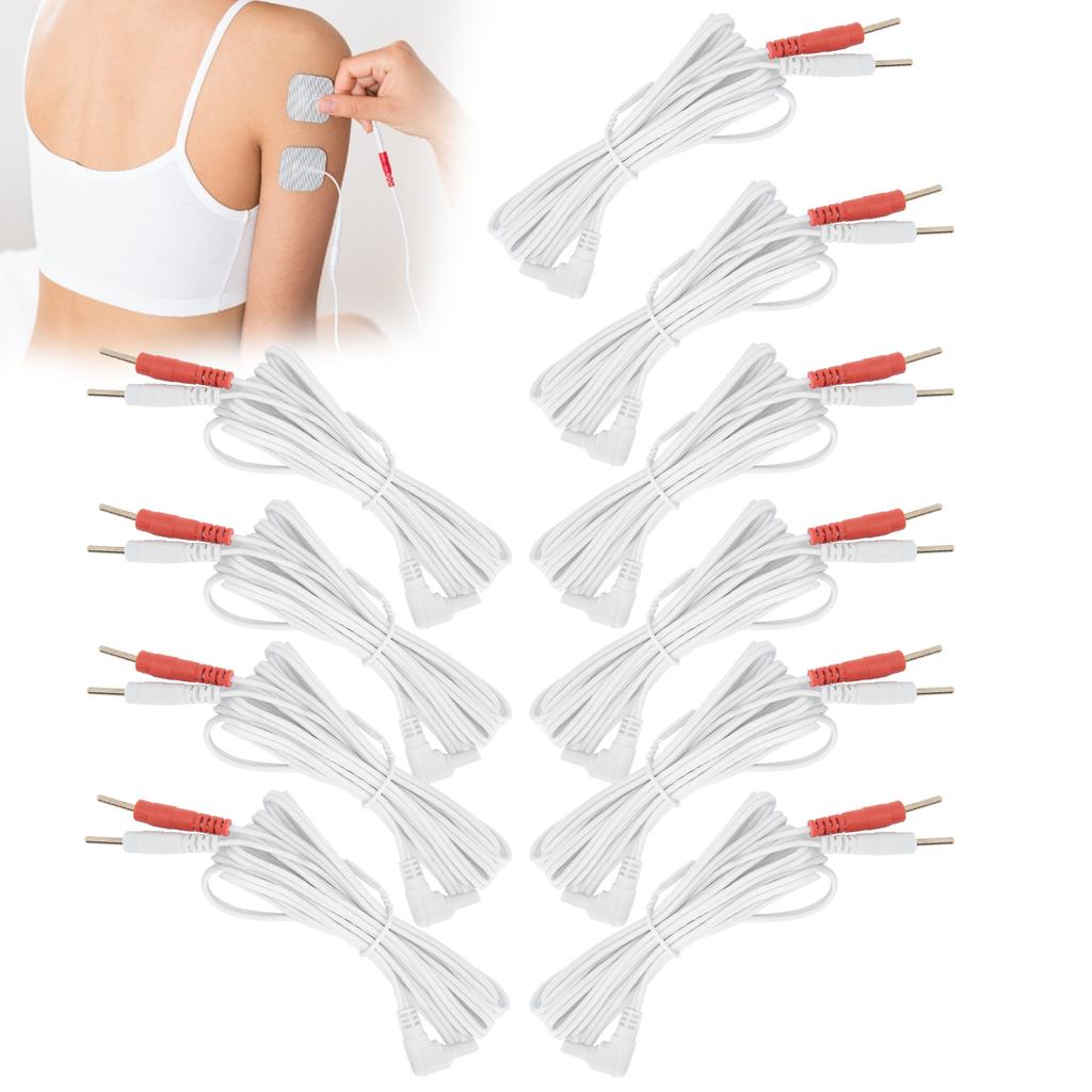 10pcs / Bag 2.35mm 1.8m 2?In?1 Pin Type Electrode Lead Wires Cable for TENS Unit Physiotherapy Machine