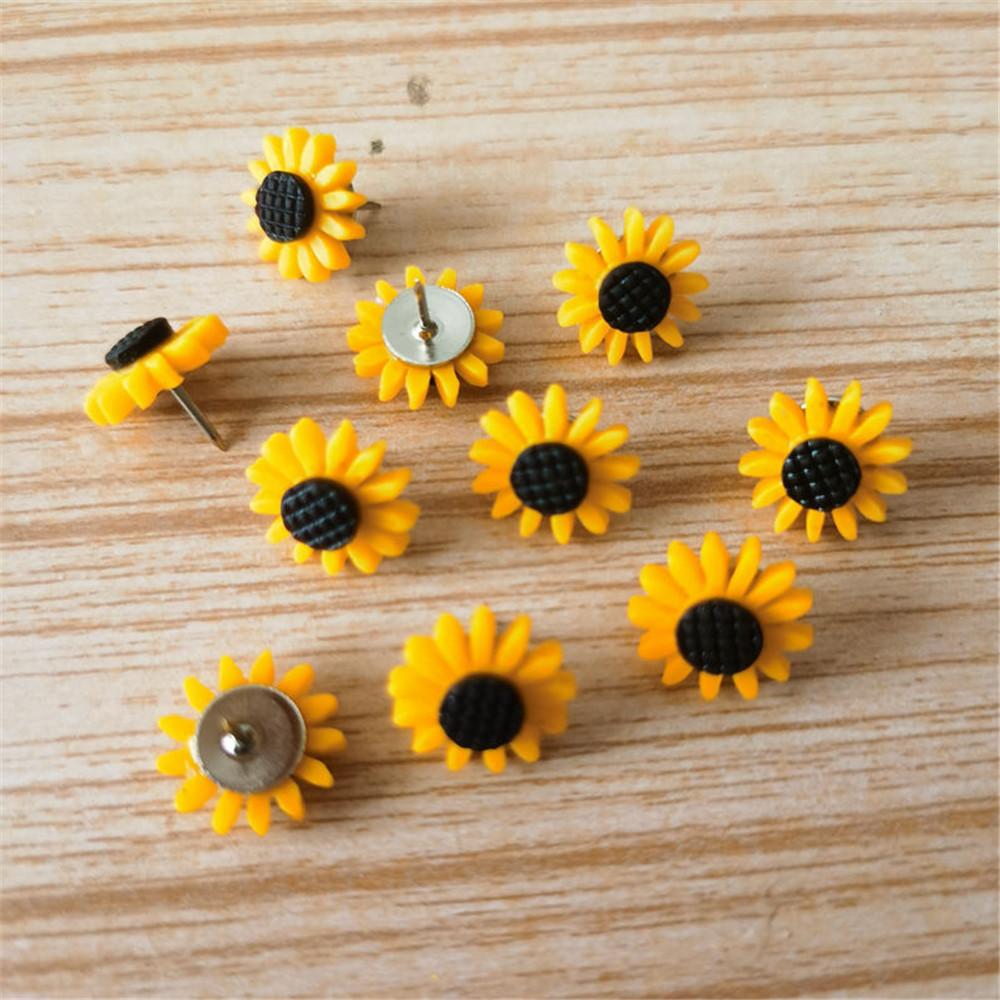 1 Box Thumbtack Sunflower Shape Push Pins Thumb Tacks Decoration Tack Board Bulletin Board Pins Drawing Office Binding Supplies