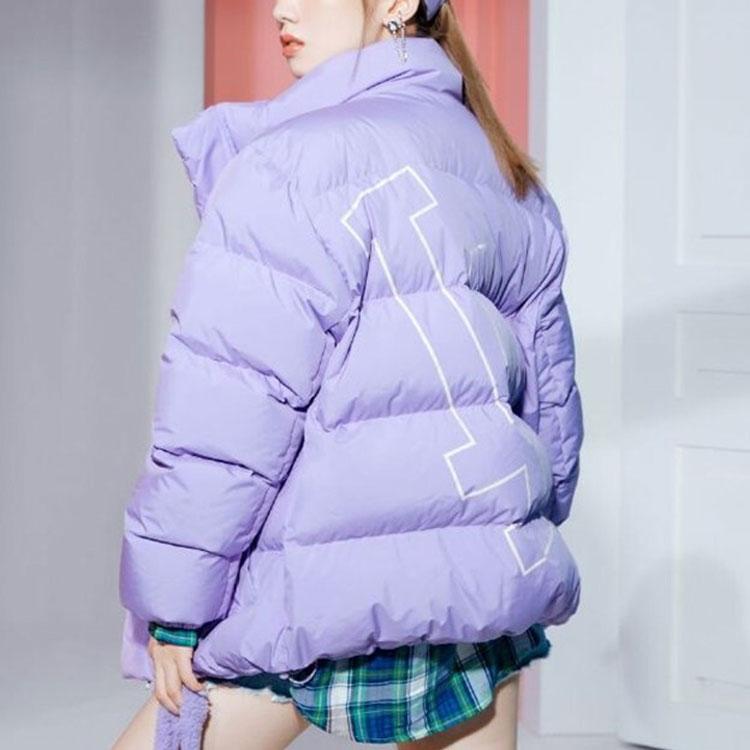 MLB Basic Logo Los Angeles Dodgers Logo Stand Collar Comfortable Bread Jacket Down Jacket Winter Unisex Jacket Light-Purple 3ADJB0116-07LDL