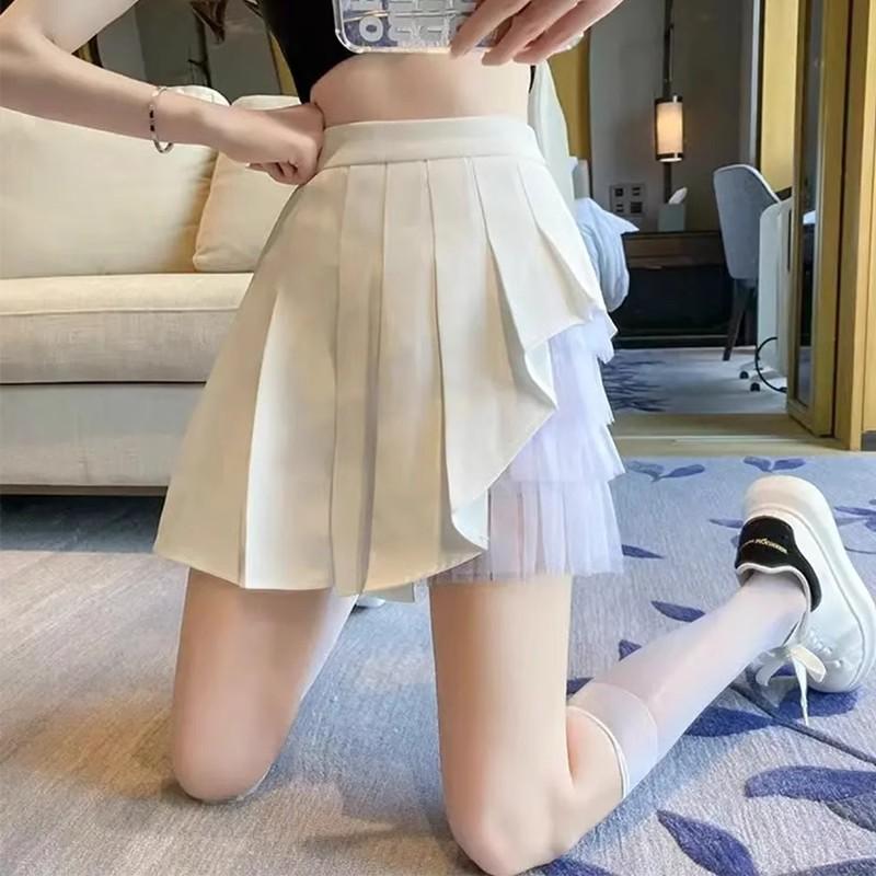 

Spring Summer A-line Mini Casual All-match Versatile Skirt Instagram-style Bodycon Skirt Anti-exposure Skirt Plus Size Pleated Skirt Trendy XS