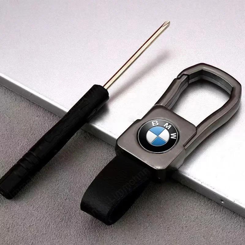 

Car Sticker Hot 2025 Metal And Leather Car Logo Key Chain Car Emblem Keyring Accessories For BMW E46 E90 E60 F10 F30 E39 E36 F20 серый