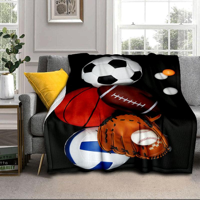 Sports Equipment Collection Blanket Flannel Blanket for bed, sofa, Camping, Hiking, Picnic Essentials, gift for family Fan gifts