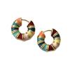 Rainbow Macaron Hoop Earrings: Stylish Ear Clips for Everyday Wear