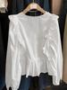 Spring/Summer 2026 Women's Elegant Puff Sleeve Ruffle Blouse
