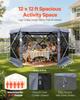 Pop Up Gazebo Screen Tent, 3.6 X 3.6 M Large 6-Sided Camping Canopy Tent with Removable Top & Carry Bag, Quick-Set & Bite-Proof, Screen House Sun