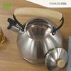 Bouilloire à Induction Théière Sifflet 2,3L Acier Inox. Retro, Poignée en Bois Briebe Wooden Inox