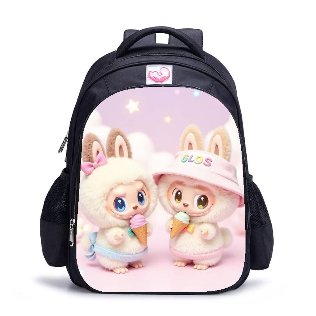 Labubu Trendy Children's Kindergarten Schoolbag Black Men's and Women's Backpack Cartoon Student Backpack 5529