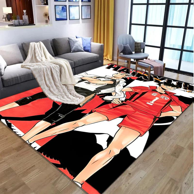 Haikyu Pattern Rug, Indoor/Outdoor Mat, for Picnic, Gameroom, Bedroom, Office, Living Room, Home Decor Carpet, Birthday Gift