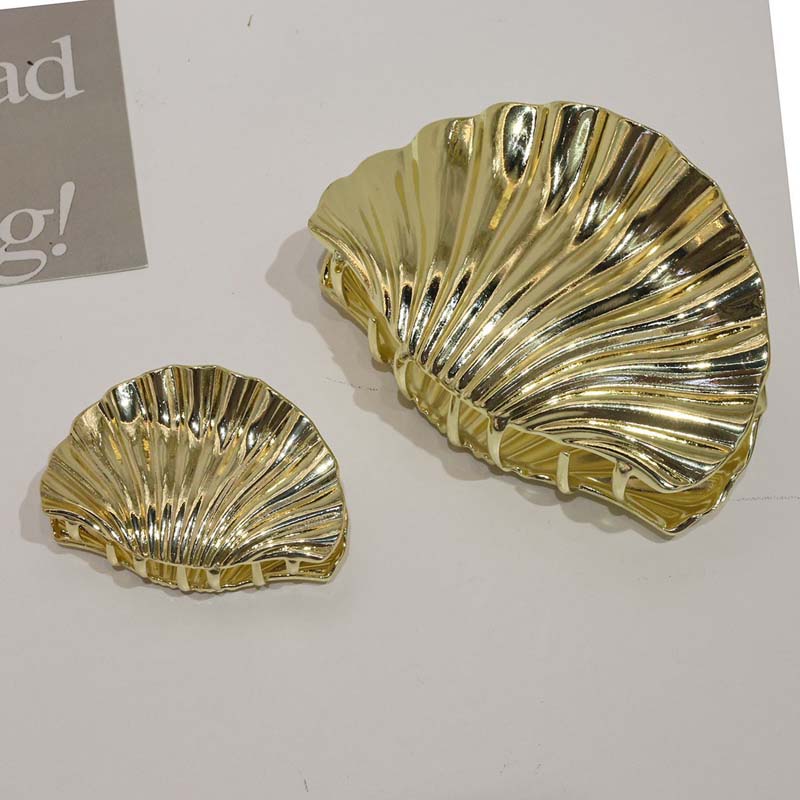 Fashion Gold Color Metal Shell Hair Claws Hairwear for Women Sweet Clip Crab Clamps Hair Clips Claw Clip Trendy Hair Accessories