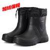 Winter Winddichte Baumwolle Regenstiefel Herren Warm Leichte Knöchel Regenstiefel Mode Schwarz Slipper Regenschuhe Herren Wasserdicht Arbeitsstiefel2024