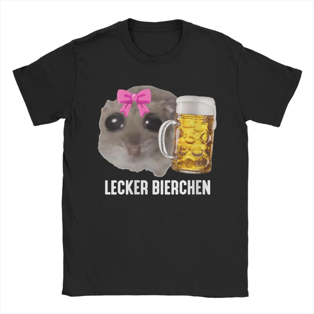 Delicious Beers Sad Hamster T Shirt Lecker Bierchen Vintage Tees Short Sleeve O Neck TShirt Adult Clothing 2026 Men and Women