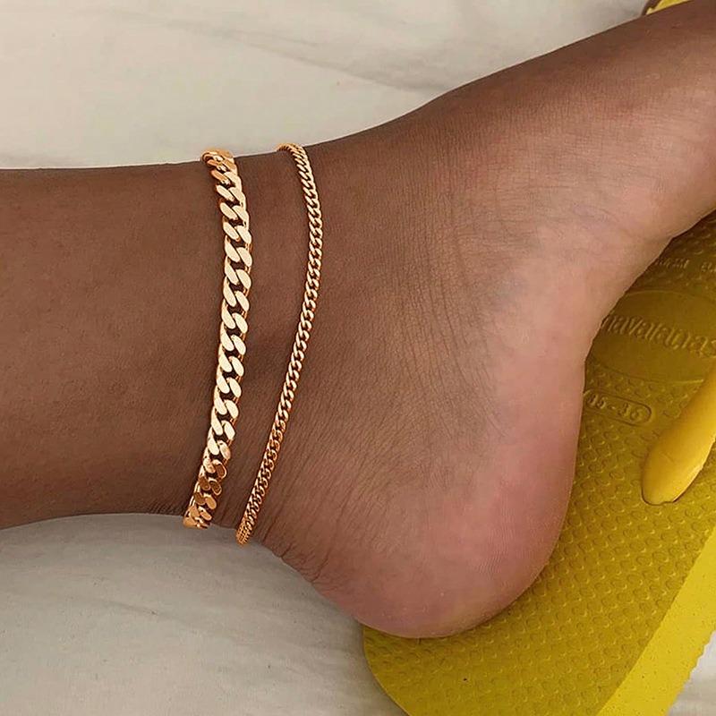 Alloy Anklet Jewelry Exaggerated Personality Niche Design Wind Multi-layer Snake Bone Anklet Women