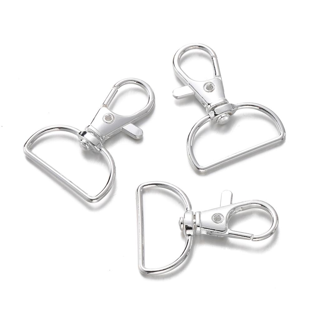 5/10Pcs Swivel Clasps D Rings Alloy Metal Lanyard Snap Hooks Clip Hook for DIY Keychain Bag Key Rings Jewelry Making Supplies