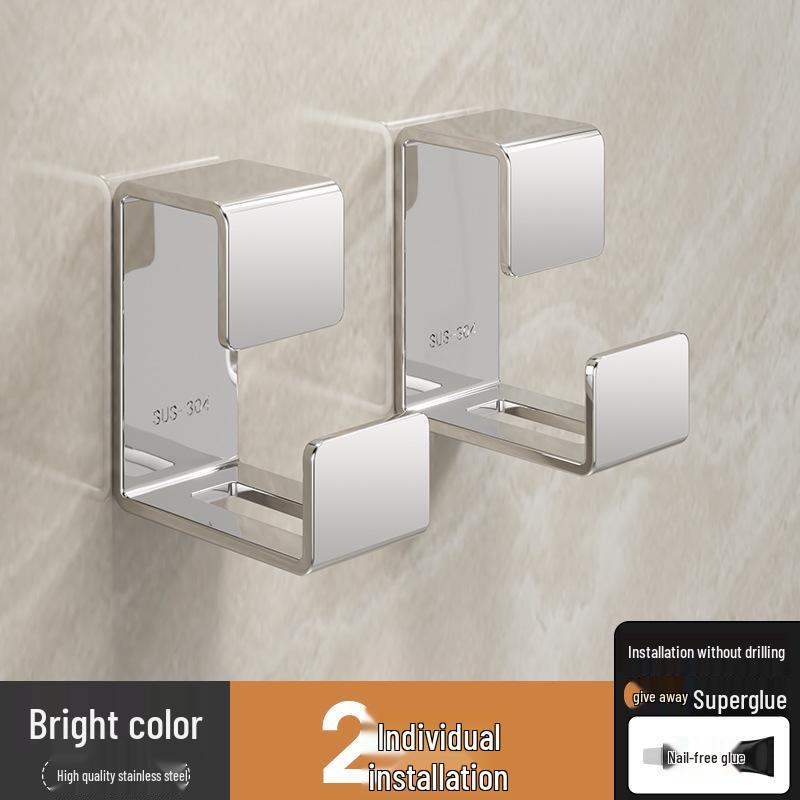 Punch-Free Bathroom & Kitchen Storage Rack with Hooks - Hanging Basin Organizer