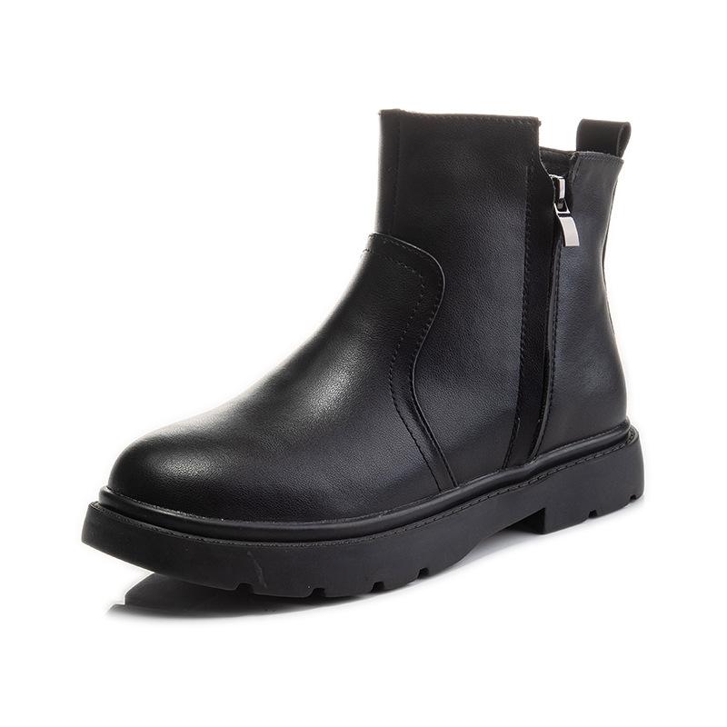Women's Boots Genuine Leather Short Boots Women's Chelsea Boots Woman Shoes Plus Size Woman Booties Black