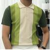 Summer Men's Clothing Short Sleeve Polo Shirt Retro Button-down Patchwork Popular Fashion Business Leisure Knitwear