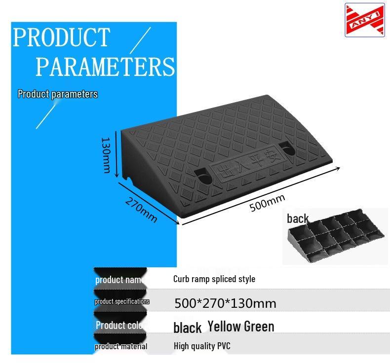 Portable Curb Ramp Triangle Pad for Cars