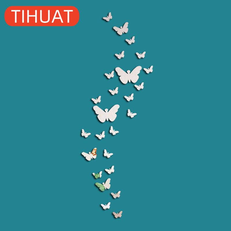 Зеркальный декор в виде бабочек белый