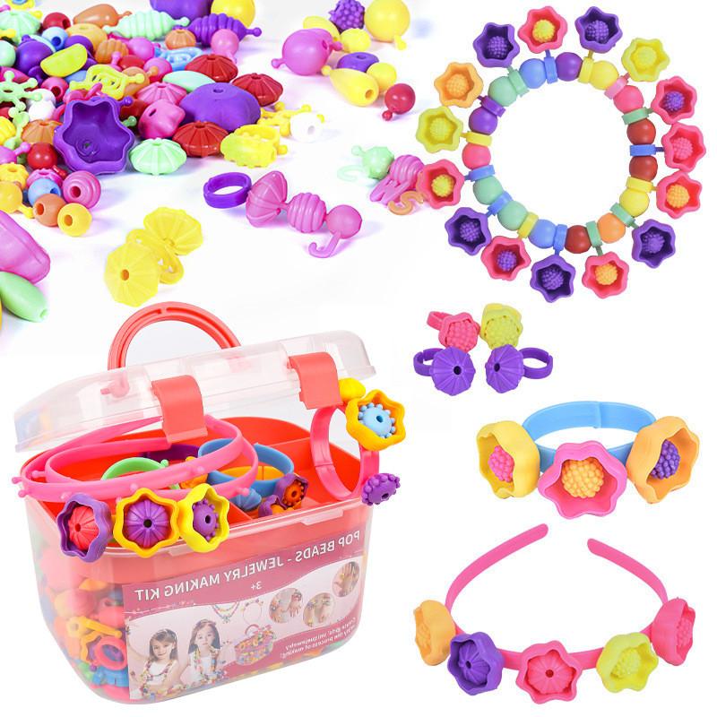 Childrens Diy Pop Bead Kit With Plastic Material For Creative Crafting And Parentchild Interaction