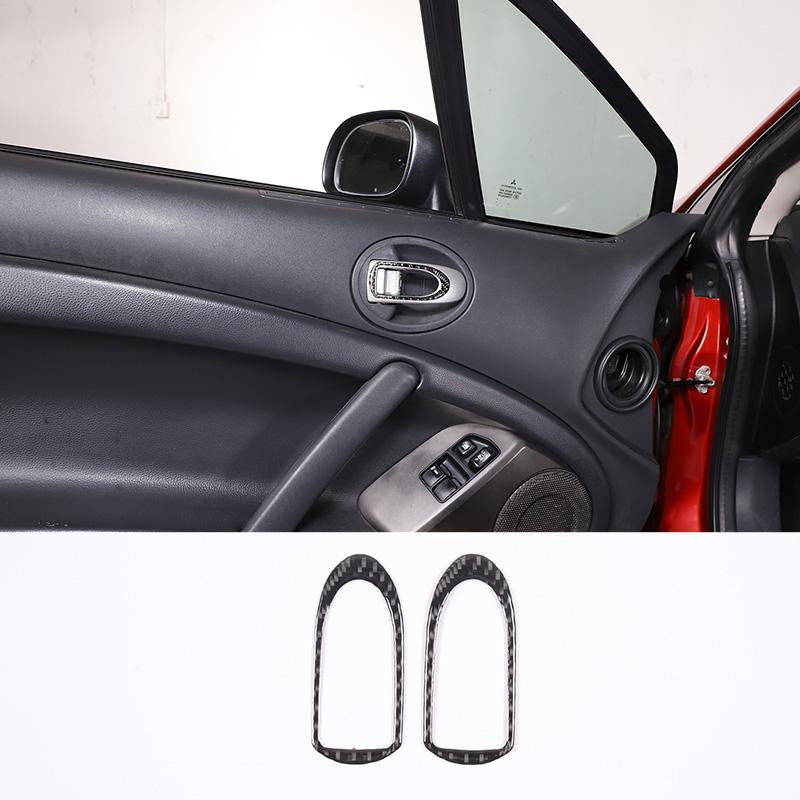 Soft Carbon Fiber Car Inner Door Bowl Handle Frame Trim Sticker For Mitsubishi Eclipse 2006-2011 Auto Interior