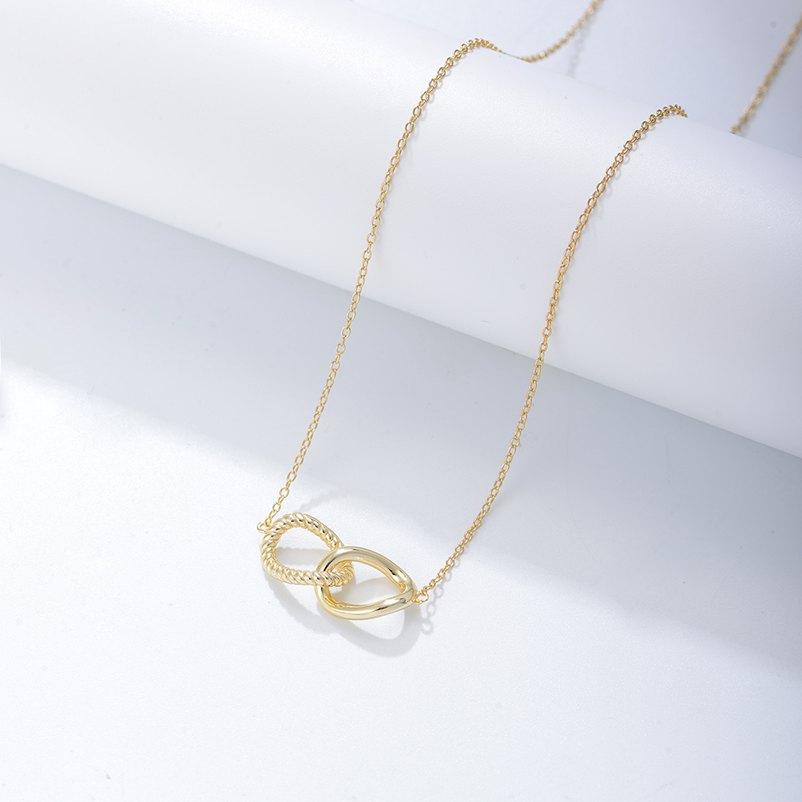 Mlluki 925 Sterling Silver 14K Gold Plated Irregular Twisted Pendant Necklace for Women
