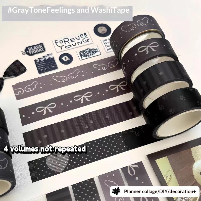 Wing Bow Grid Themed Decorative Tape Set 2/3Pcs INS Style Cute Adhesive Tapes for Journaling Gift Packing DIY Handcrafts