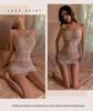 Manyan Sexy Lace See-Through Lingerie Mesh Tube Top Secretary Suit 9140