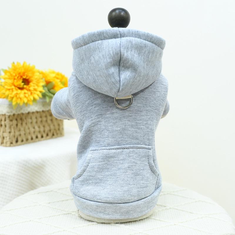 Pet Circle, Dog and Cat Clothes, Solid Color Light Board, Hooded Pocket, Basic Sweater.