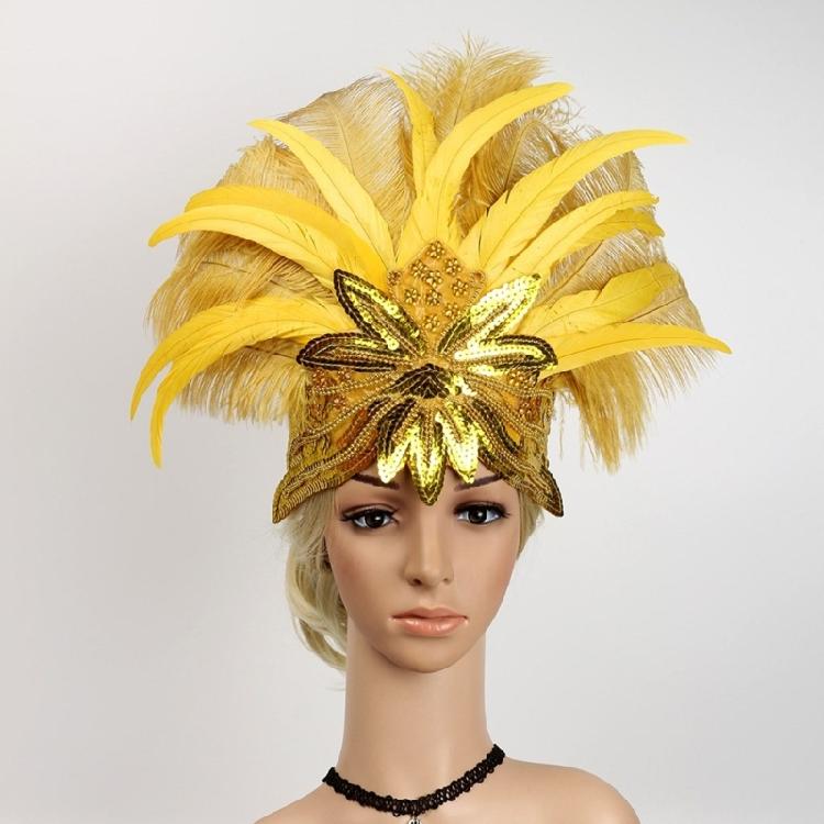 Feather Flapper Headband Masquerade Headpiece Mardi Gras Art Hair Accessories