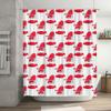 Red High Chair Pattern Shower Curtain with Waterproof Fabric for Bathroom Decor Washable Bath Mat Set Size180x245cm (71''x96'')