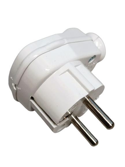 Angled Plug With Switch Ip20 White