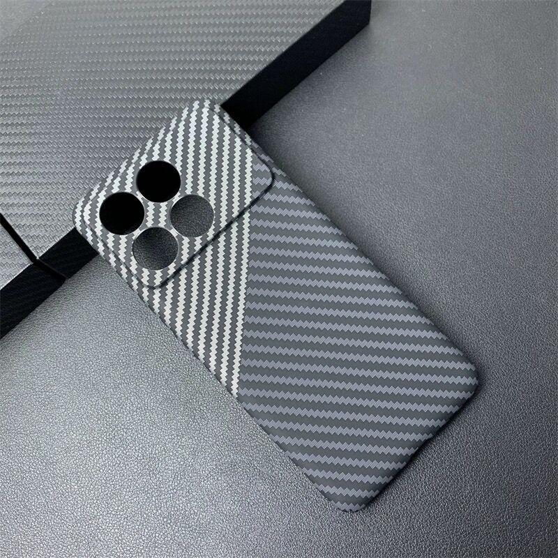 Funda Para POCO X6 Pro Carcasa Patrón de Textura de Fibra de Carbono PC Dura Mate Para Xiaomi POCO X6Pro 5G Funda Delgada Parachoques Ultra Delgado