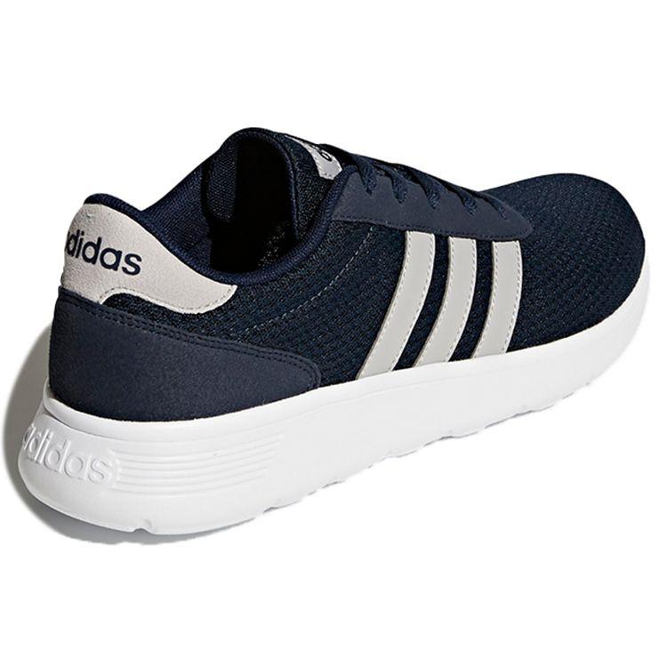 Adidas Neo Lite Racer Mesh Fabric Sports Comfortable Breathable Low-Top Lifestyle Casual Shoes Unisex Casual Shoes Deep-Blue Gray BB9775