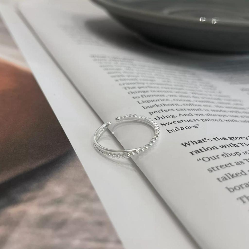 925 Sterlingsilber Damen Offener Bandring - Nicht anlaufend, Vielseitiger kleiner Fingerring, High-End Modedesign