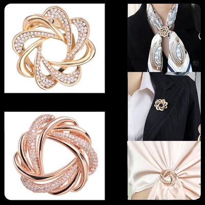 Broșă Eșarfă de mătase Accesorii de îmbrăcăminte multifuncționale cu dublu scop Corsaj incrustat cu diamante Accesorii pentru ace atmosferice pentru femei