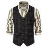 Retro Men's Suit Vest Tweed British Large Size Vest Mens Vest  Casual Masculino Waistcoat