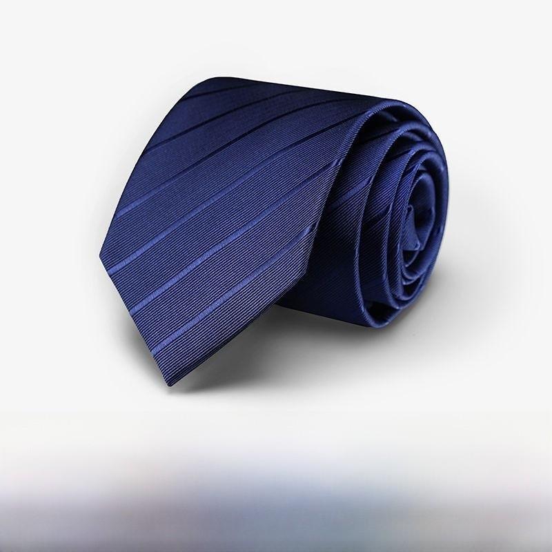 Polyester Striped Tie For Men Business Formal Wear With Zipper Closure For Office And Wedding