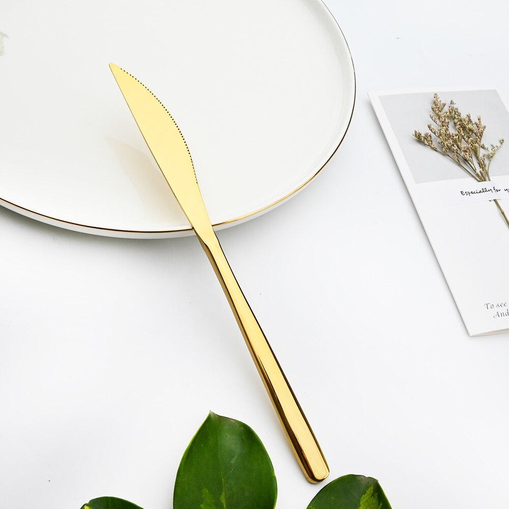 Zrcadlový jídelní set v korejském stylu 18/10 Nerezový příborový set Nůž Vidlička Dezertní lžíce Stříbrné nádobí Bezpečné pro styk s potravinami Příborový set