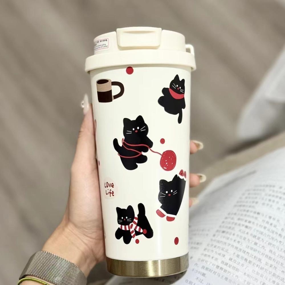 

600/500 мл Мультяшная Термокружка Большой Вместимости Изолированная Кружка Новая Кружка-Соломинка Путешествия Style 1