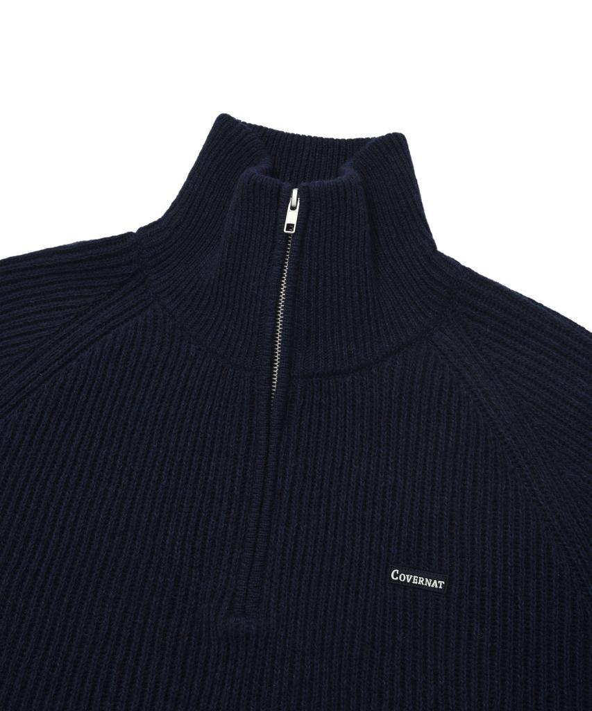 COVERNAT Authentic Wappen Half Zip Knit Dark Navy