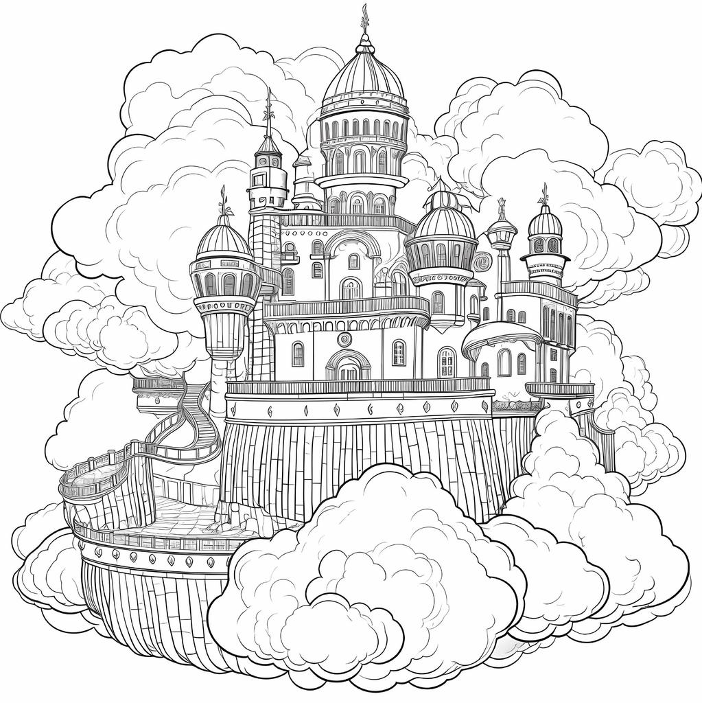 Fairy Castle Coloring Book 20 Page Gift for Birthday Party Relieve Stress Kill Time Graffiti Painting Drawing Art