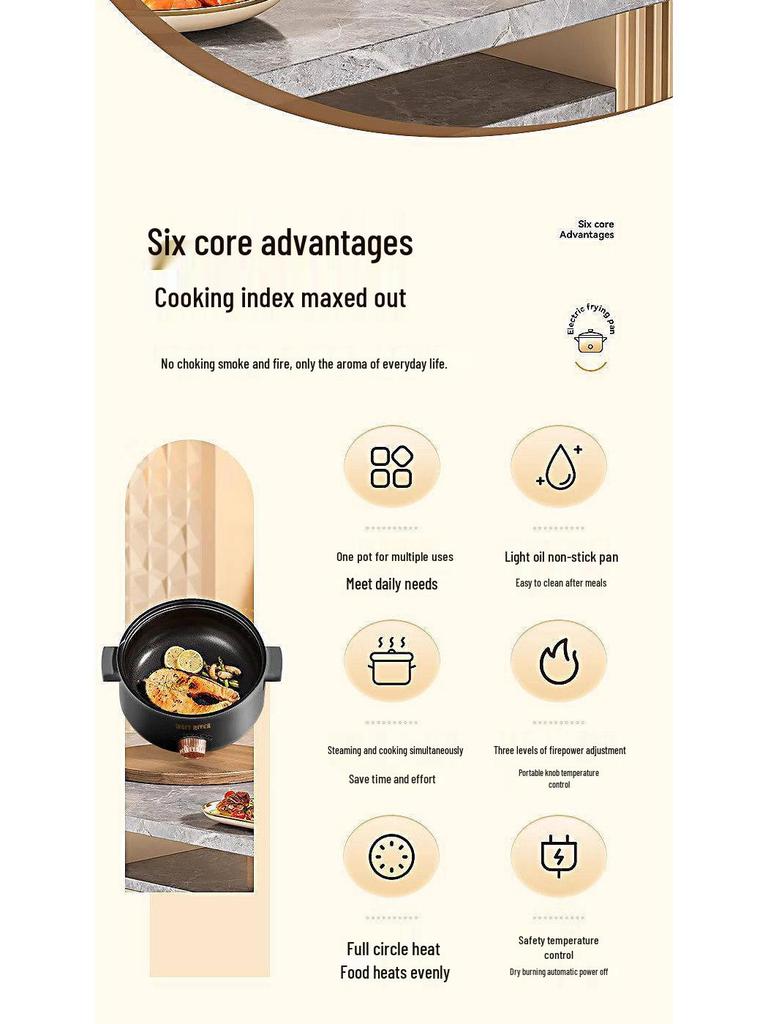 Niemiecki wielofunkcyjny wok elektryczny: Automatyczny multicooker do gotowania na parze, smażenia i hot pot